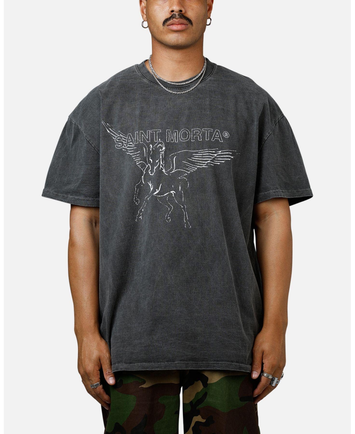 Saint Morta Men's Liberty Boxy T-Shirt Black Wash