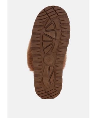 Women's Portho Faux Fur Slip Flat