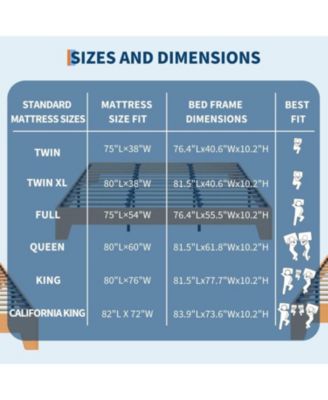 Easy Assembly King Platform Bed Frame Space Saving, for Living Room, Guest Room