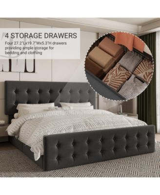 Easy Assembly King Size Bed Frame Space Saving, for Living Room, Guest Room