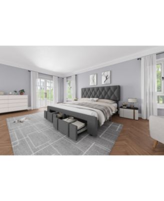 Easy Assembly Full Size Bed Frame Space Saving, for Living Room, Guest Room