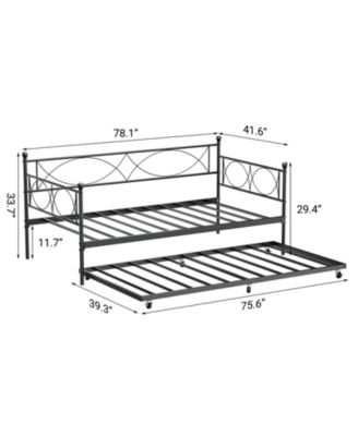 Easy Assembly Twin Size Daybed Metal Daybed Frame Space Saving, for Living Room, Guest Room