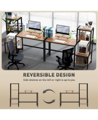 Computer Desk with Monitor Sd 4-Tier Shelf Home Office Desk