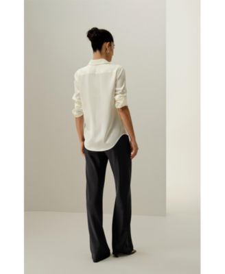 Women's Spread Collar Silk Shirt