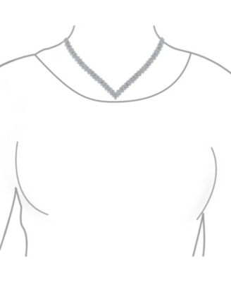 Art Deco Style Cubic Zirconia Statement CZ Collar Statement V Decollete Necklace