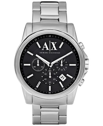 A|X Armani Exchange Watch, Men's Chronograph Stainless Steel Bracelet ...