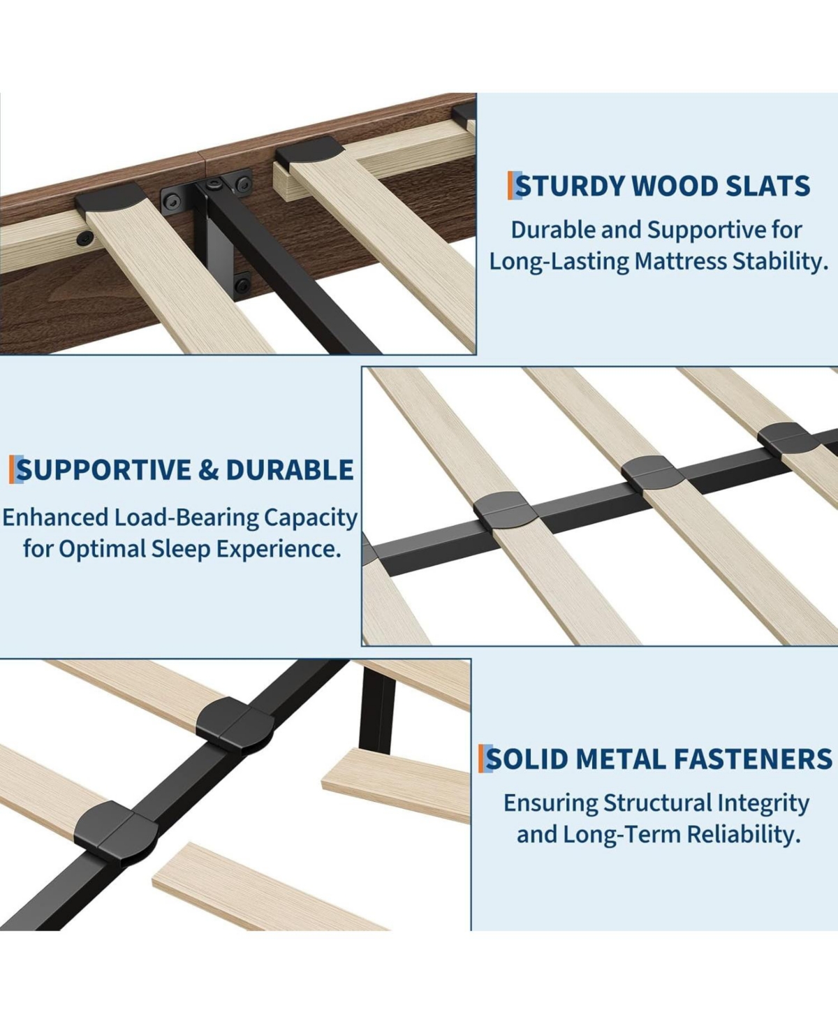 gaomon King Platform Bed Frame Space Saving, for Living Room, Guest Room