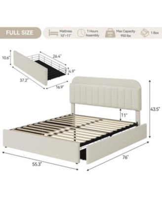 Full Size Bed Frame Space Saving, for Living Room, Guest Room
