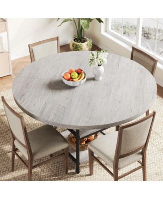 47-Inch Round Dining Table for 4 with 1.2-Inch Thick Board