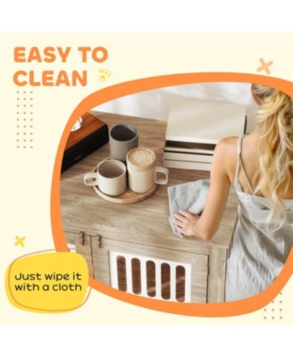 Dog Crate Furniture with 2 Doors, Adjustable Non-slip Foot Mats in Walnut Brown