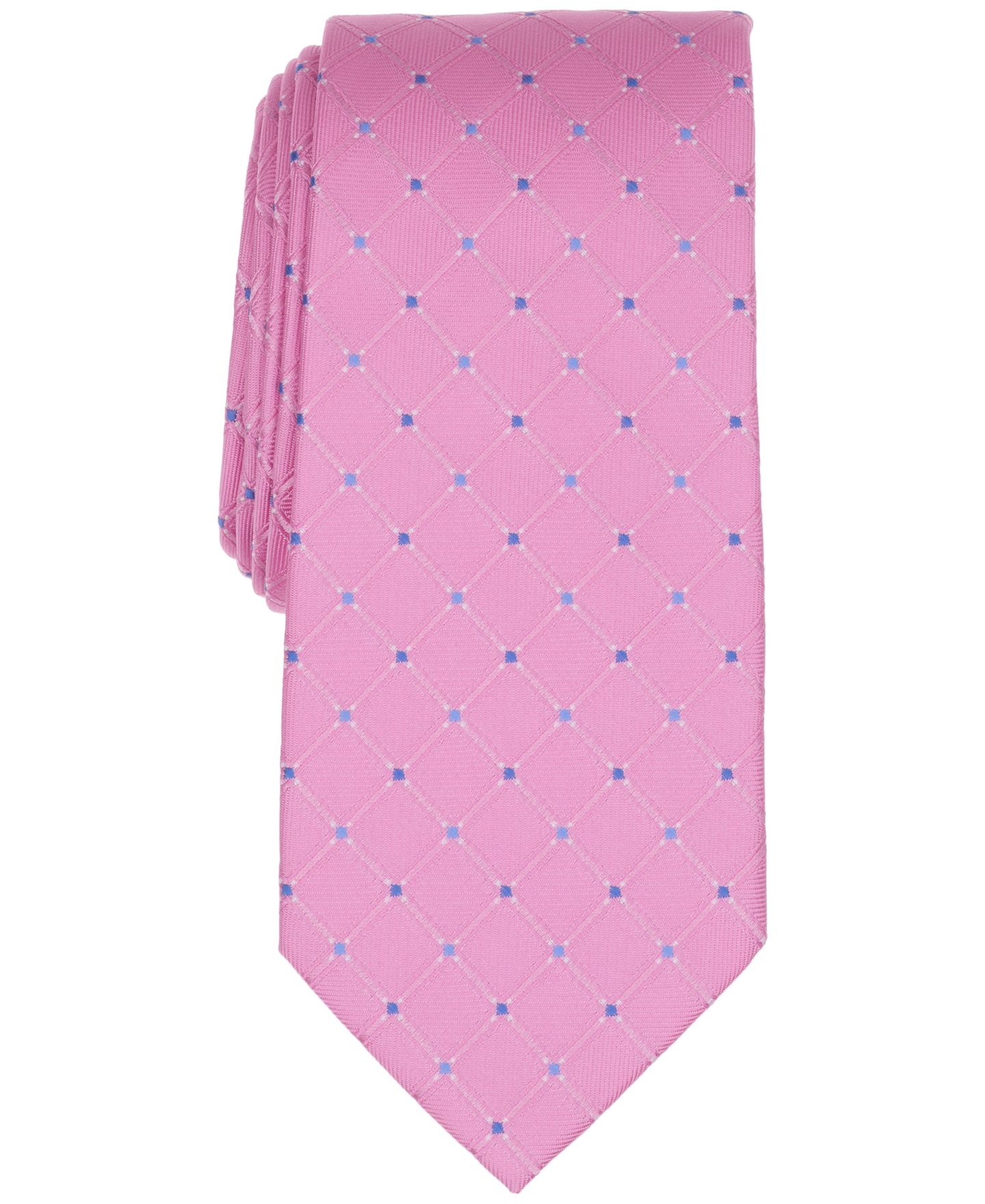 Мужские галстуки Club Room Howell Grid Pattern Tie, цвет: Розовый — фото 1