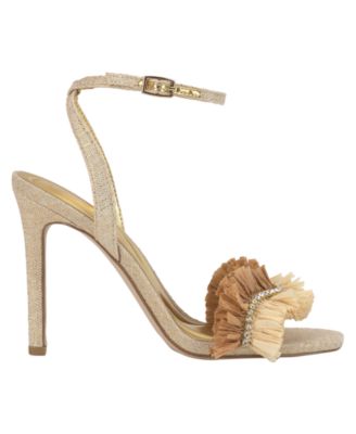 Women's Omiena Raffia Fringe Stiletto Dress Sandals