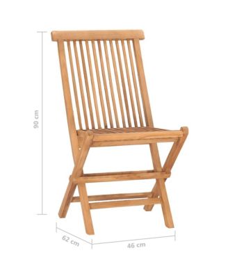 3 Piece Folding Patio Dining Set Solid Teak Wood