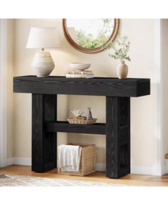 41.34-Inch Farmhouse Console Table, 2-Tier Narrow Sofa Table Behind The Couch, Entryway Furniture