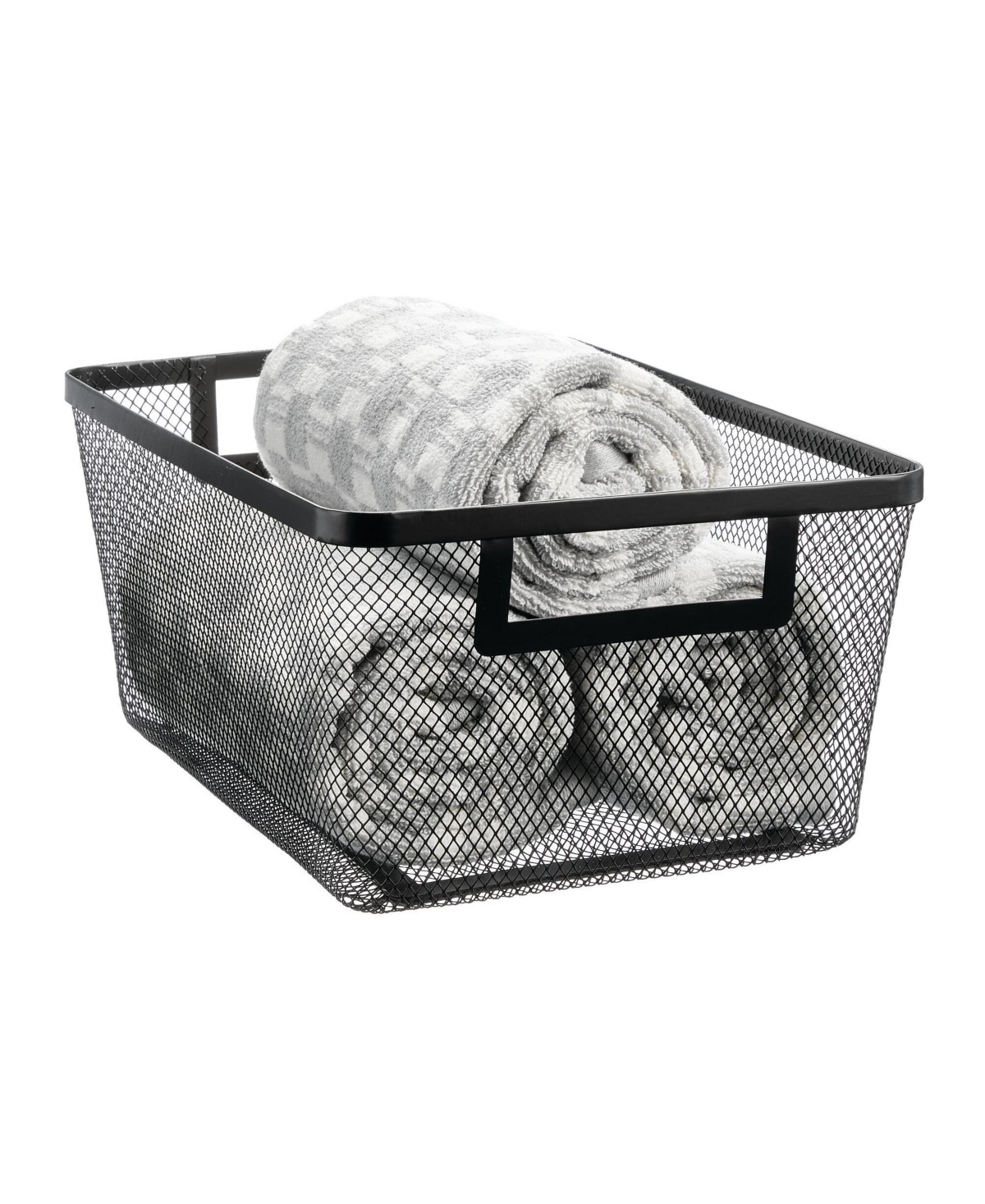 mDesign Metal Mesh Pantry Basket with Handles - Set of 2