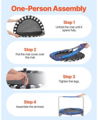 Kids 36" Foldable Trampoline w/ Handle, Indoor/Outdoor, Ages 3+