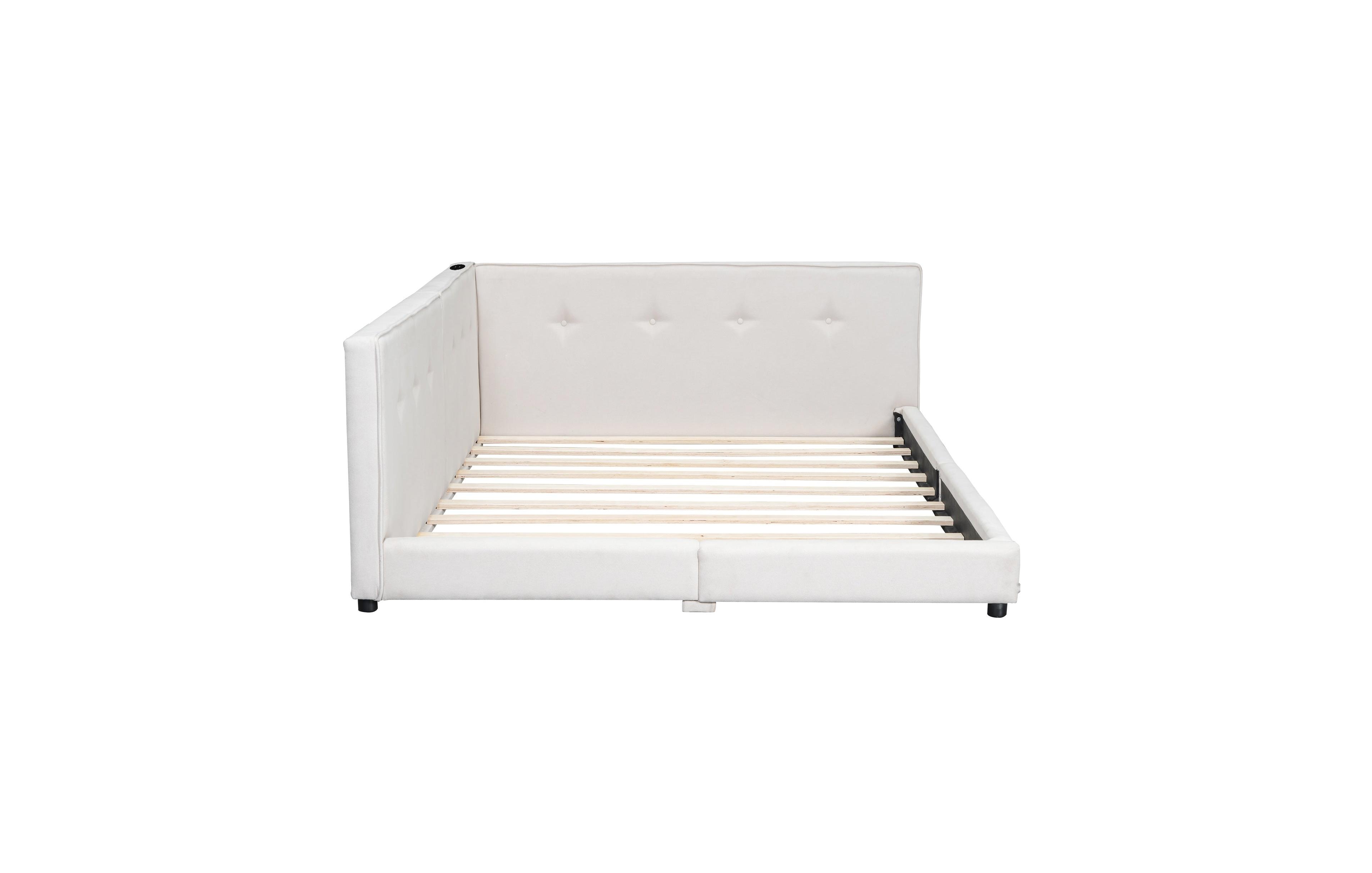 Boyel Living Upholstered Full Size Platform Bed With Usb Ports