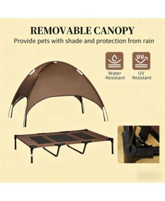 Elevated Portable Dog Cot with Pad and legs in Coffee