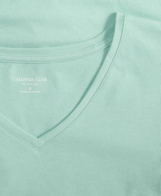 Women's Solid V-Neck Short-Sleeve Sleepwear Top