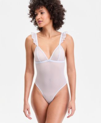 Women's Dot Mesh Flutter Bodysuit