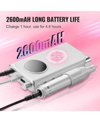 40,000RPM Cordless Nail Drill, LCD Display, 6 Bits & 50 Sanding Bands.