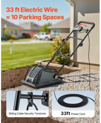 Plate Compactor, Electric Ground Rammer, 130W Output, 5 kN Force, 3.9" Depth, 16 m/min Speed, Soil Compaction Machine