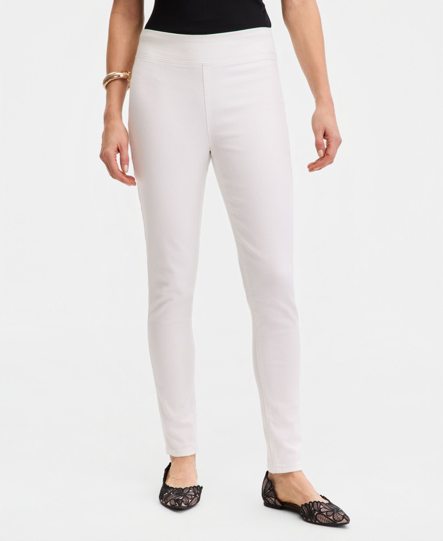Женские джинсы I.N.C. International Concepts Pull-On Skinny, цвет: Яркий белый — фото 1