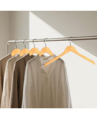 BP4U Premium Wooden Clothes Hangers, Solid Wood Coat Shirt Top Hangers for Jackets, Shirts, Dresses, Blouse, Overcoat, Tank top