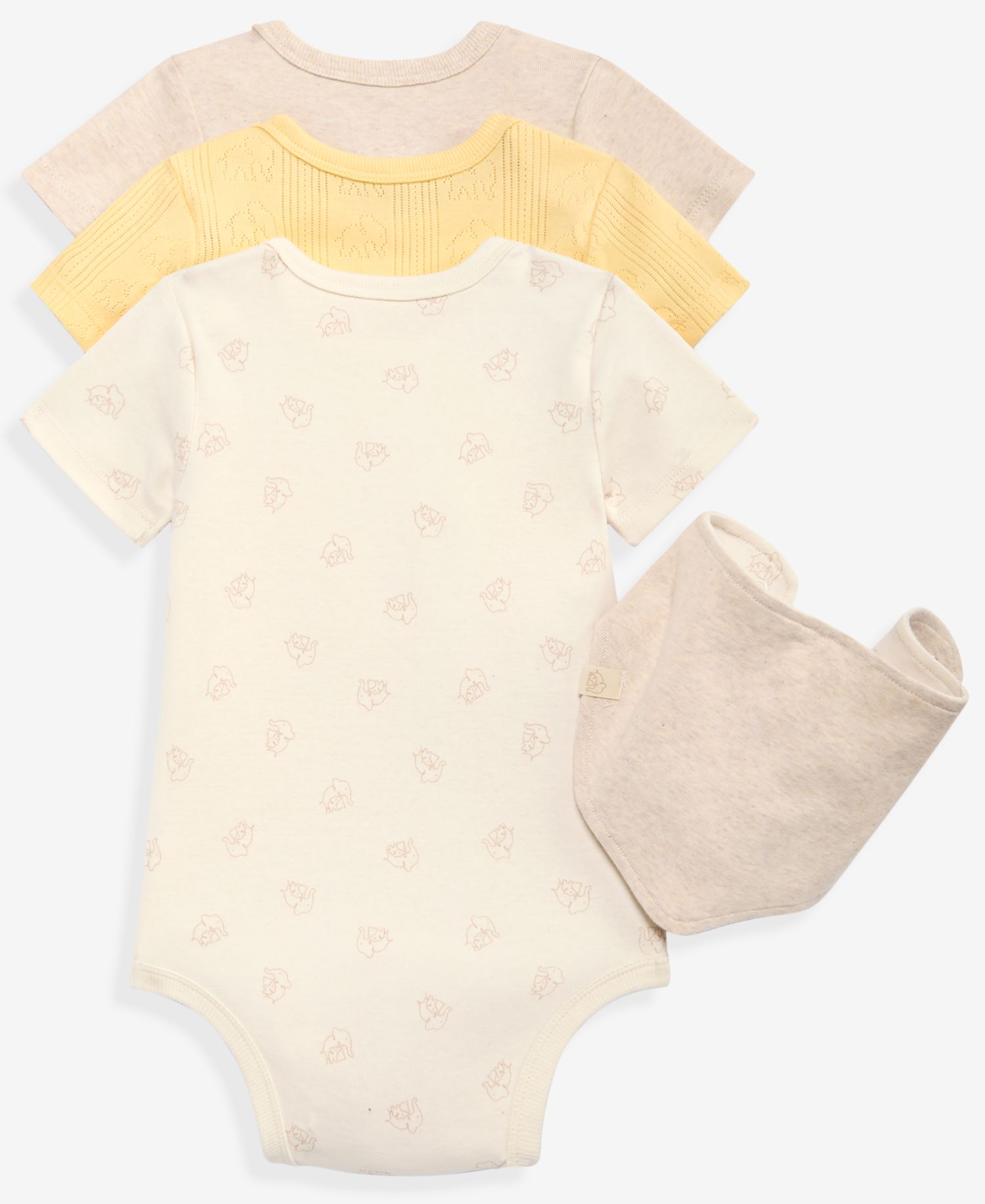 Everyday Baby Essentials Baby Boys' or Baby Girl 3-Pack Short Sleeve Bodysuits & Bib Set