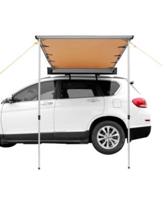 Car Side Awning, 4.6' x 6.6' Shade Coverage Vehicle Awning, PU3000mm UV50+ Retractable Awning with Storage Bag