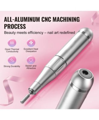 Rechargeable Nail Drill, 35,000RPM Cordless Nail E-File with LCD Display, 6 Bits & 50 Sanding Bands, Manicure Pedicure Tool