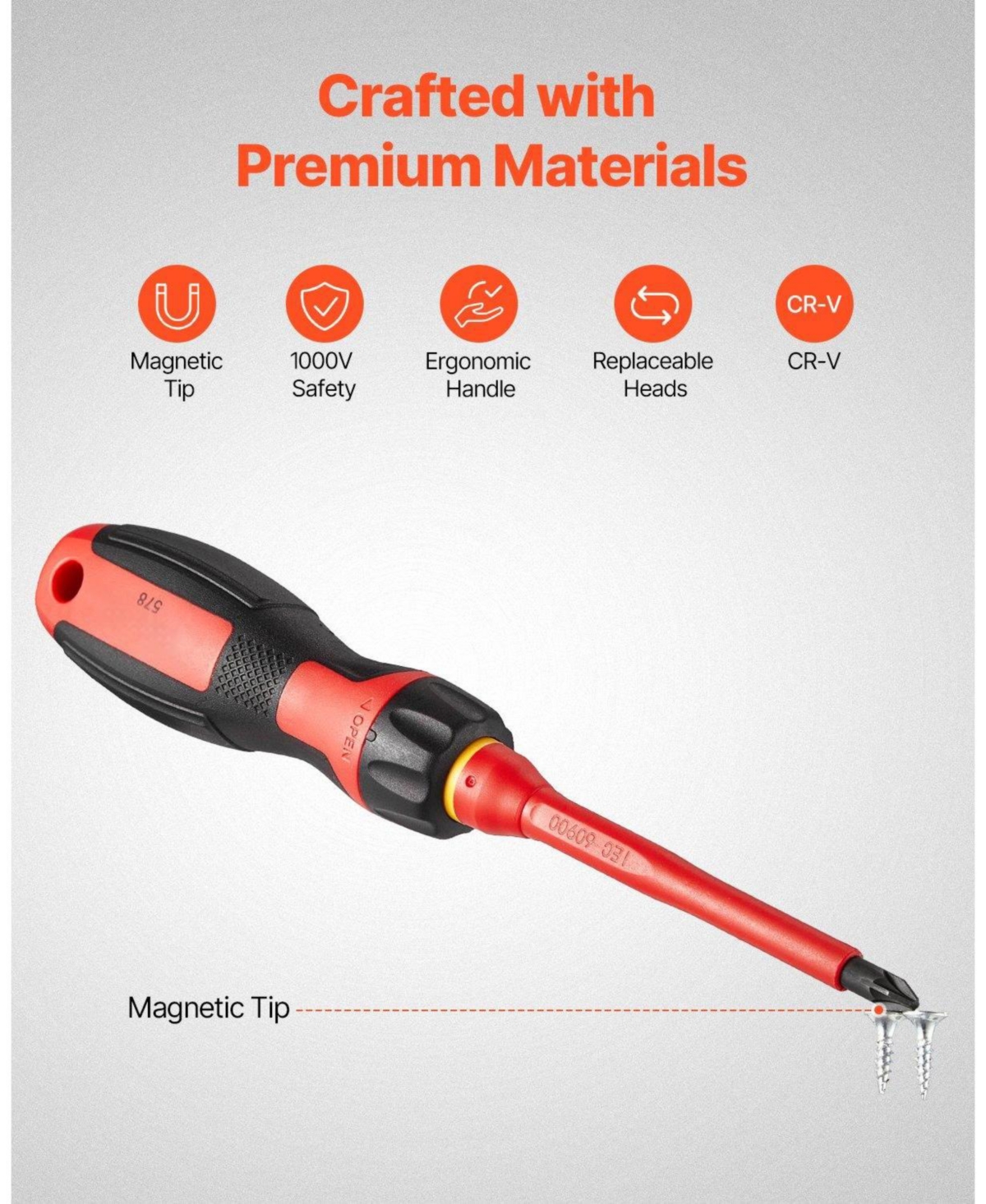 Mecale 13-Piece Insulated Screwdriver Set for Electricians, 1000V Insulated Tool Set