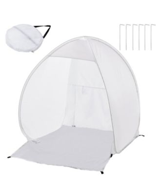 Pop-Up Spray Paint Shelter, 40 x 35 x 40 in Portable Spray Paint Tent with Built-In Floor, Exhaust Window, Storage Bag