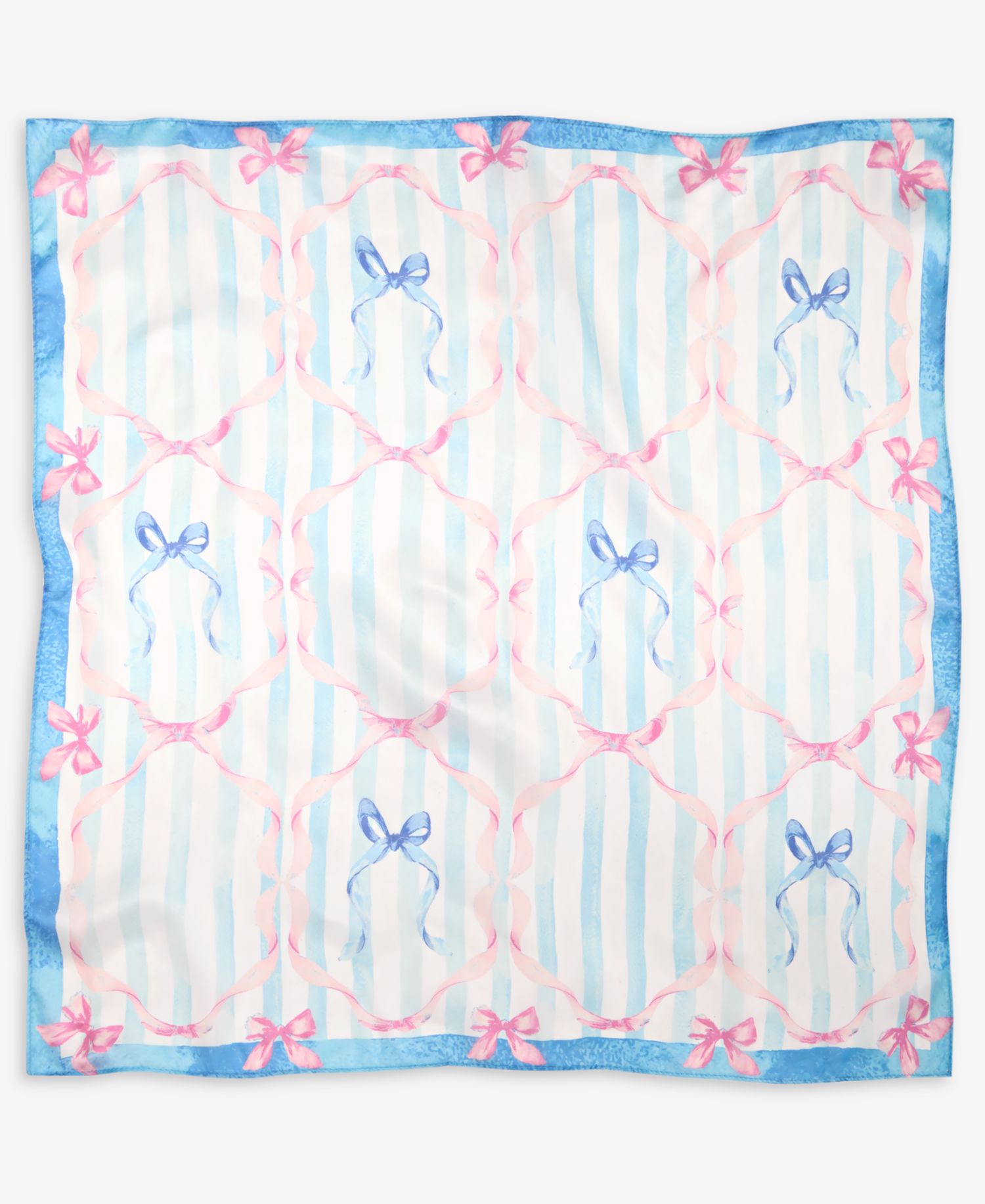 Ribbon Bow Print Square Scarf