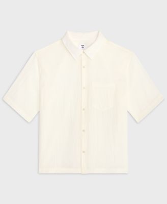 Men's Boxy-Fit Sheer Short-Sleeve Shirt