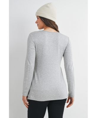 Women's Scoop Neck Long Sleeve Maternity Top