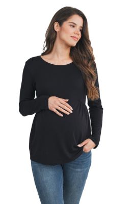 Women's Scoop Neck Long Sleeve Maternity Top