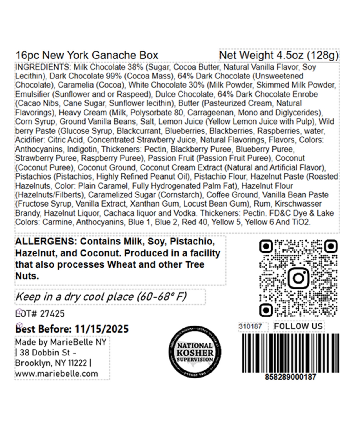 New York Ganache Box 16-Piece