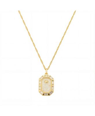 Cubic Zirconia Gold Plated Shaker Pendant Necklace