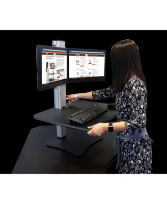 High Rise Dual Monitor Sit and Stand Desk Converter