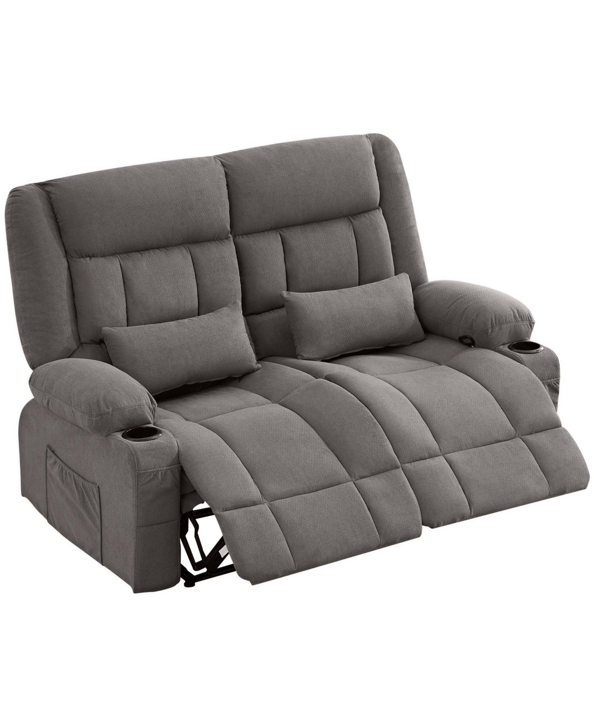 Clihome Recliner Loveseat with Cup Holders for Living Room Love Seat Manual Oversized Ergonomic, Side Pocket Adult