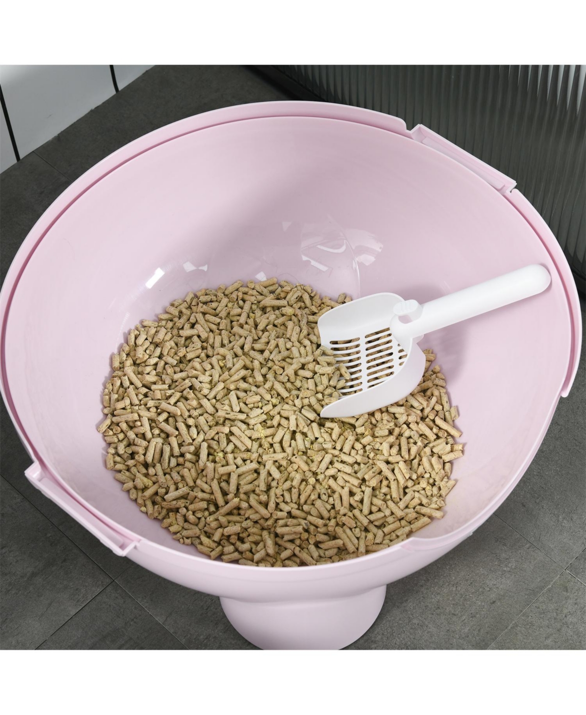 Aostirmotor Large Hooded Cat Litter Box with Lid