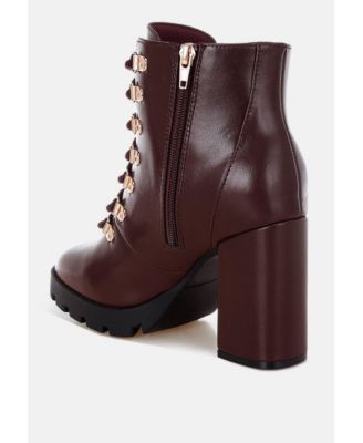 Womens hamiltons lace up block heel boots
