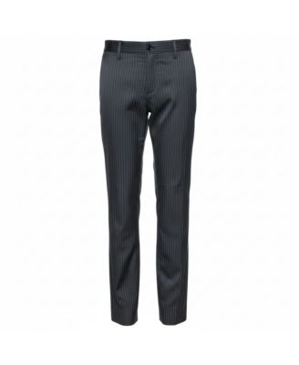 Women's Black Pinstriped Cotton Tailored Pants