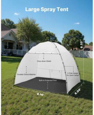 Portable Paint Booth Tent, 91.7 x 67.7 x 74.8 in, Built-in Floor, Mesh Screen, Oxford Spray Shelter