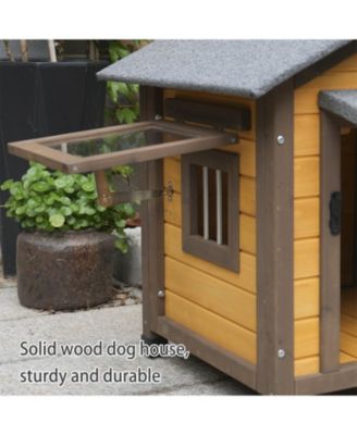 Dog House with Lockable Ventilated Door  in Dark yellow