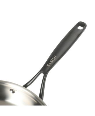 12-Inch Tri-Ply Stainless Steel Frying Pan with Lid & Black Handle – Professional Grade Skillet for Searing, Sauteing & Even Heat Cooking