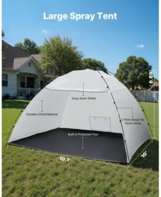 Portable Paint Booth Tent, 116.14 x 114.96 x 79.53 in, Built-in Floor, Mesh Screen, Oxford Spray Shelter
