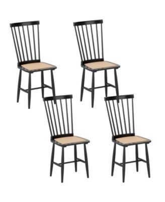 Dining Chairs with PE Rattan Seats for Dining Room, Kitchen, Restaurant