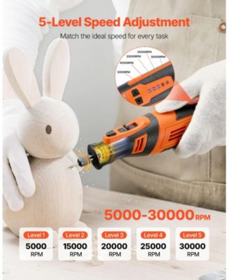 136-Piece Cordless Rotary Tool Kit, DC8V Mini Rotary Tool, 5 Speeds 5000–30000 RPM, Multi-Purpose DIY Tool Set